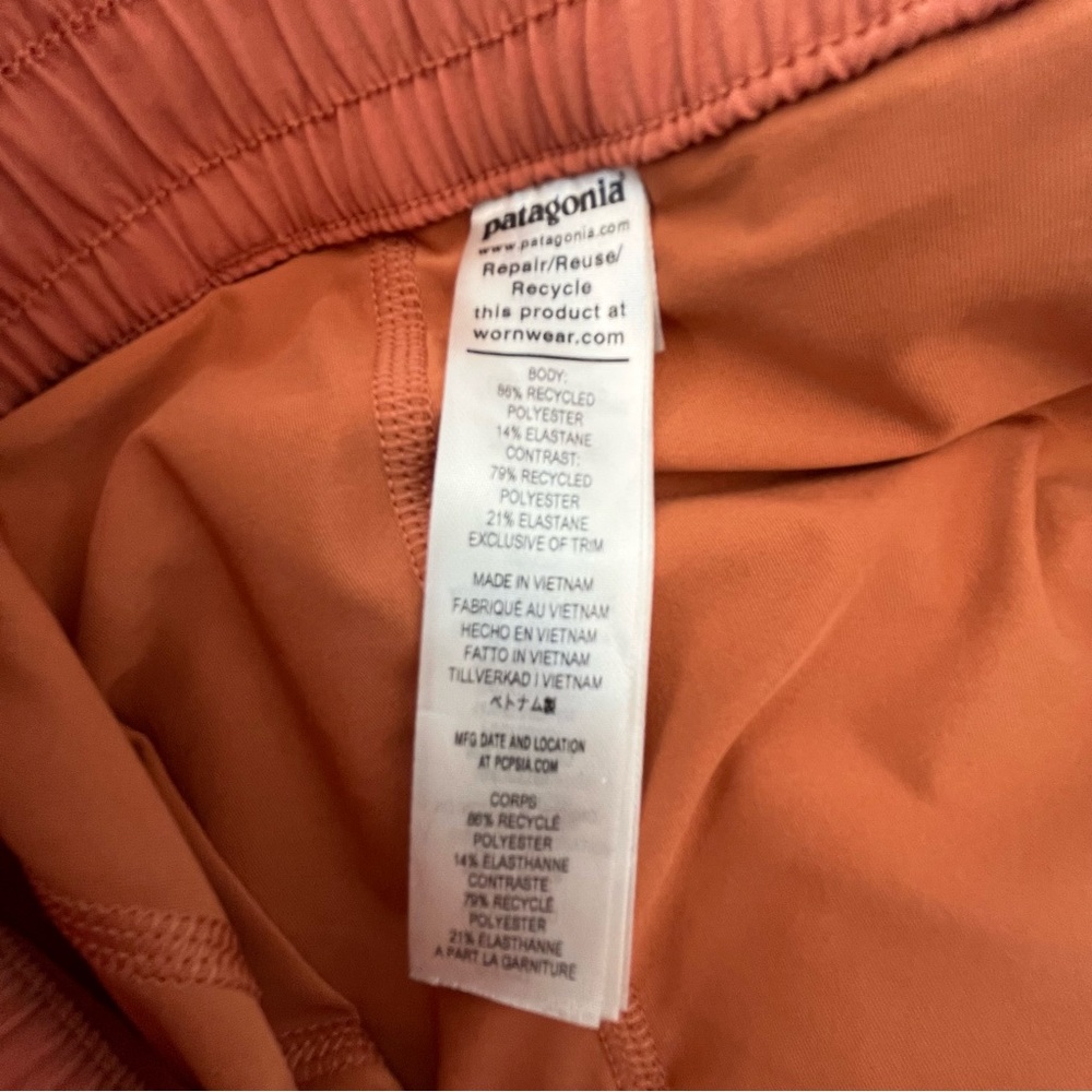 Patagonia Orange Sienna Clay Fleetworth Skort with Elastic Waist Size Large - Picture 6 of 7